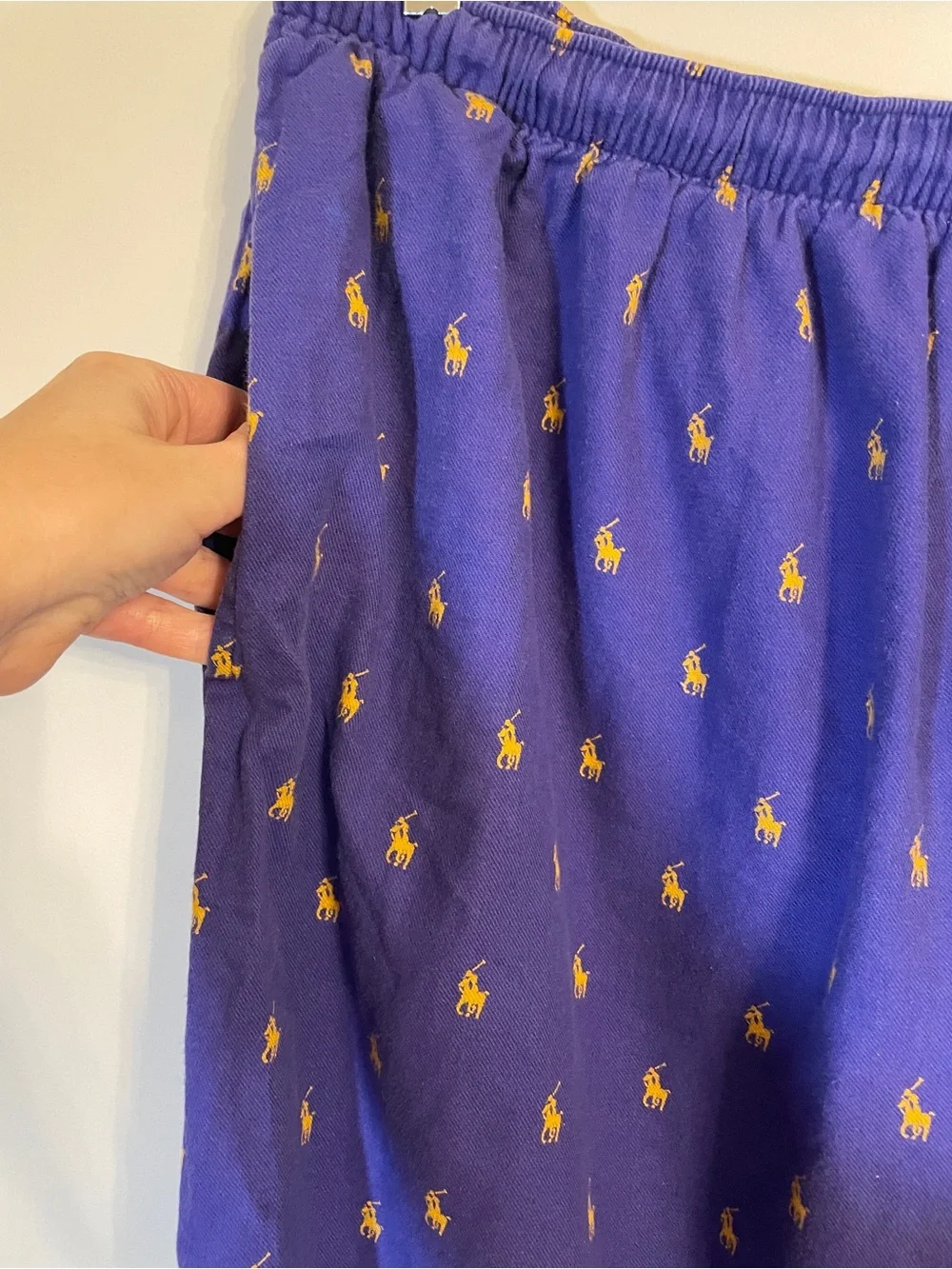Polo by Ralph Lauren Royal Blue Pajama Pants with Gold Pony Embroidery